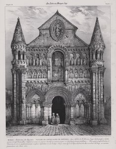 Fachada románica de la Iglesia de Notre Dame la Grande, Poitiers, Francia