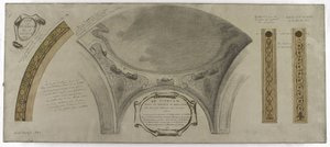 Boceto para la Galería Lobau, Hôtel de Ville, París: Proyecto ornamental para una cúpula de Victor Jean Pierre Maziès