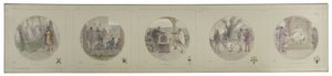 Boceto para la galería Lobau del Hôtel de Ville de París: La Milice. La Asamblea. Votaciones. La Justicia. El Gobierno. de Victor Jean Pierre Maziès