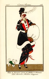 Mujer con vestido adornado con zibelina y armiño de Victor Lhuer