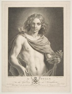 Apolo con un manto y sosteniendo una rama de laurel y un violín, 1784