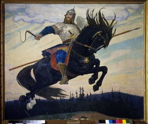 Ilya Muromets (Elie de Murom) (Ilya Muromets). Héroe legendario ruso. Pintura de Viktor Mikhailovich Vasnetsov (1848-1926), óleo sobre lienzo de Victor Mikhailovich Vasnetsov
