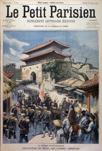 El ejército japonés ocupa Seúl, Corea - Grabado de Le Petit Parisien, 28/02/1904 de Victor Mottez