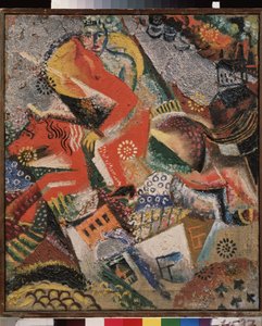 Composición con jersey rojo. Pintura de Viktor (Victor) Nikandrovich Palmov (1888-1929), óleo sobre lienzo