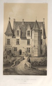 Arquitectura Pintoresca o Monumentos del Siglo XV. y XVI. Siglos: Castillos de Francia de los Siglos XV y XVI: Pl. 57, Château De La Poissonnière (Sarthe) de Victor Petit
