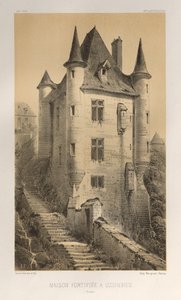 Arquitectura Pintoresca o Monumentos del Siglo XV. y XVI. Siglos: Castillos de Francia de los Siglos XV y XVI: Pl. 60, Casa Fortificada en Uzerches (Corrère) de Victor Petit