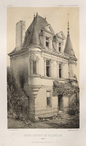Arquitectura Pintoresca o Monumentos del Siglo XV. y XVI. Siglos: Castillos de Francia de los siglos XV y XVI: Pl. 9, Antiguo Castillo de Villeneuve (Yonne) de Victor Petit
