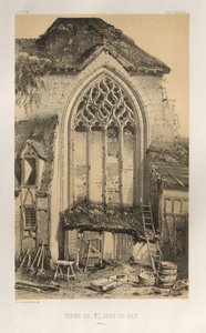 Arquitectura Pintoresca o Monumentos del Siglo XV. y XVI. Siglos: Castillos De Francia De Los Siglos XV Y XVI: Pl.17, Ruina De St. Jean-Le-Bas (Aisne) de Victor Petit