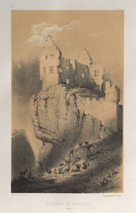 Arquitectura Pintoresca o Monumentos del Siglo XV. y XVI. Siglos: Chateaux De France de los siglos XV y XVI: Pl. 30, Chateau De Crussol (Drome) de Victor Petit