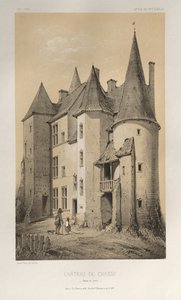 Arquitectura Pintoresca o Monumentos del Siglo XV. y XVI. Siglos: Castillos de Francia de los siglos XV y XVI: Pl. 45 Château De Chassy (Saône et Loire) de Victor Petit