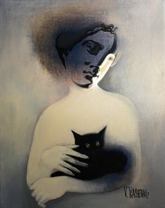 La enigmática figura del gato negro de Victor Tkachenko