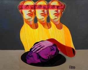 Figuras surrealistas: Cabeza morada