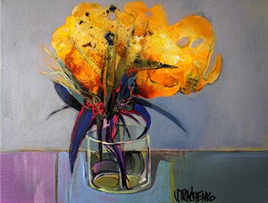 Naturaleza muerta floral amarilla
