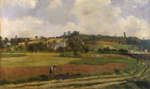Paisaje cerca de Pontoise, c.1877-85 (óleo sobre lienzo)