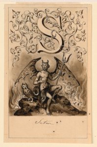 Diseño para la letra S de un libro de lectura: Satanás de Victor Vincent Adam