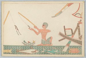 El pececito y el pescador, ilustración para las Fábulas de Esopo