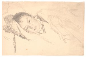 La esposa del artista descansando