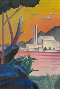 Paisaje con formas contrastantes de árboles, II