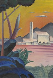 Paisaje con formas de árboles contrastantes, II