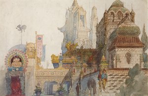 Diseño de escenario para la ópera Ruslán y Liudmila de M. Glinka
