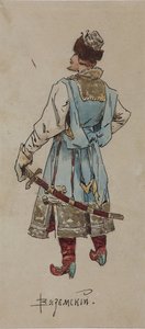 Diseño de vestuario para la ópera El Mercader Kalashnikov de A. Rubinstein, 1901