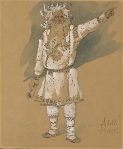 Abuelo Escarcha. Diseño de vestuario para la ópera La doncella de nieve de N. Rimsky-Korsakov, 1885 de Viktor Mikhaylovich Vasnetsov