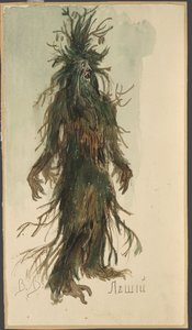 Leshy. Diseño de vestuario para la ópera La Doncella de Nieve de N. Rimsky-Korsakov de Viktor Mikhaylovich Vasnetsov