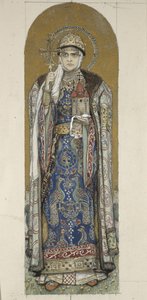 Santa Olga, Princesa de Kiev Estudio para frescos en la Catedral de San Vladimiro de Kiev, 1884-1889 de Viktor Mikhaylovich Vasnetsov