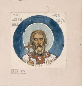 San Teodoro el Varangio Estudio para frescos en la Catedral de San Vladimiro de Kiev, 1884-1889
