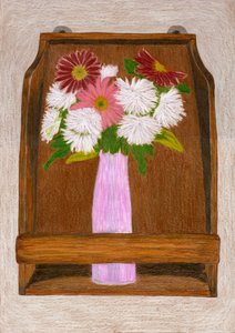 Flores en una estantería de madera de Viktoriia Saunina