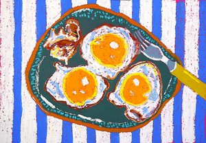 Desayuno con huevos fritos de Viktoriia Saunina