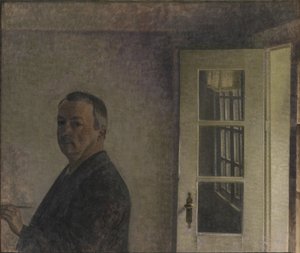 Autorretrato. La cabaña Spurveskjul en Sorgenfri, al norte de Copenhague de Vilhelm Hammershøi