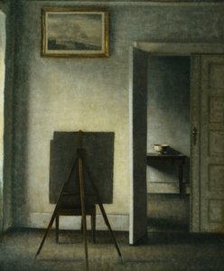 Un interior con el caballete del artista de Vilhelm Hammershoi