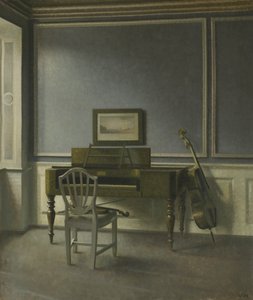 Interior. Sala de Música, Strandgade 30 de Vilhelm Hammershøi