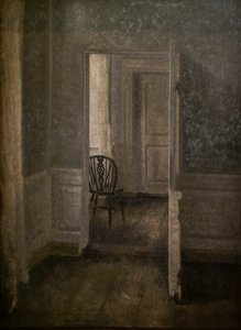 Interior con silla Windsor de Vilhelm Hammershoi