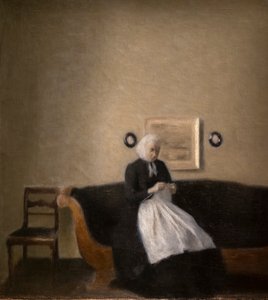 Interior con la madre del artista de Vilhelm Hammershoi