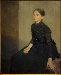Retrato de una joven. La hermana del artista, Anna Hammershøi de Vilhelm Hammershoi