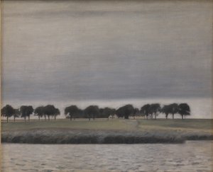 Estudio para la lluvia de Sol, lago Gentofte de Vilhelm Hammershoi