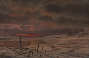 Una noche de invierno junto a un fiordo danés de Vilhelm Kyhn
