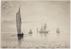 Barcos en clima tranquilo en el mar