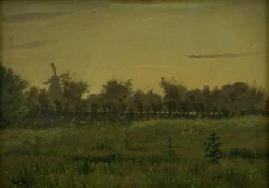 El prado cerca de la casa del artista en Farimagsvej, fuera de Copenhague de Vilhelm Kyhn