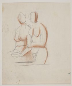 Estudio de composición con 2 mujeres desnudas de Vilhelm Lundstrøm