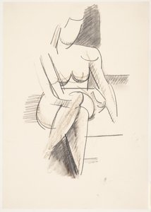 Modelo femenina sentada, vista de frente de Vilhelm Lundstrøm
