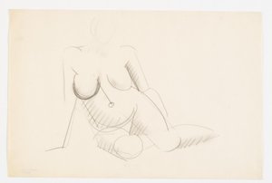 Modelo desnuda sentada, vuelta hacia la derecha de Vilhelm Lundstrøm