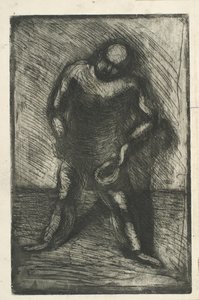 Hombre sentado con el sombrero en la mano de Vilhelm Lundstrøm