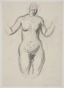 Modelo femenina de pie de Vilhelm Lundstrøm