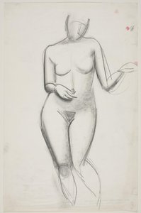 Modelo femenina de pie de Vilhelm Lundstrøm