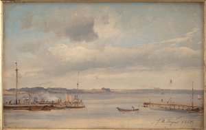 Un puerto de barcos. Humlebæk, Zelanda de Vilhelm Petersen