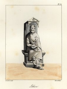 Estatua de Lothair I, Lothar I, emperador carolingio, rey de Italia y de la Francia Media, 795-855 de Villain Villain
