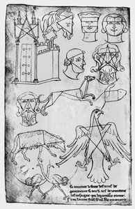 Ms Fr 19093 fol.18v Varios dibujos (copia facsímil) de Villard de Honnecourt